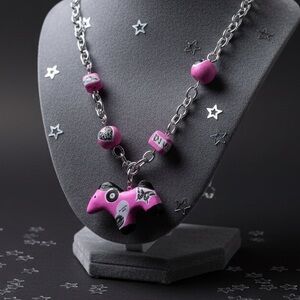 Pink and Black Sapphic “But I Love Her, Daddy!” Pendant Necklace